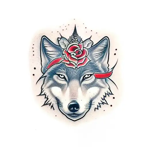 ginger wolf tattoo design idea
