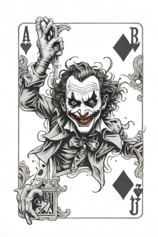 joker playing card  tattoo design idea
