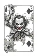 joker playing card  tattoo design idea