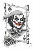 joker playing card  tattoo design idea