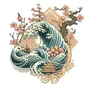 If you're looking to modify the existing tattoo by adding Japanese waves, a Japanese fan, cherry blossoms, and Japanese  tattoo design idea