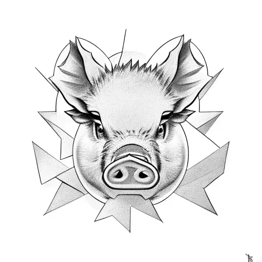 hog with a biceps tattoo design idea