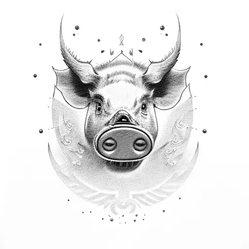 hog with alcohol  tattoo design idea
