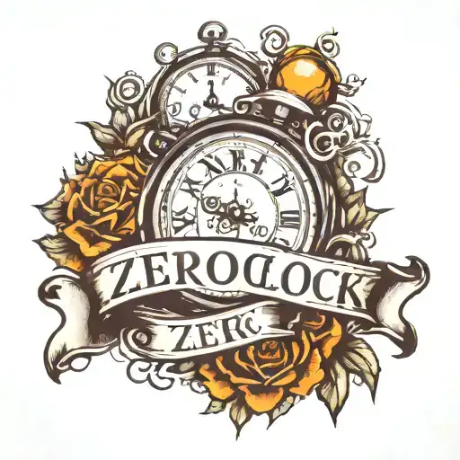 "zero o' clock" word tattoo in typewritten font tattoo design idea