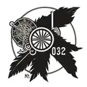 circle with five even lines and first line says M 12.30.87 second line says D 12.27.87 third line says A 10.06.09  tattoo design idea