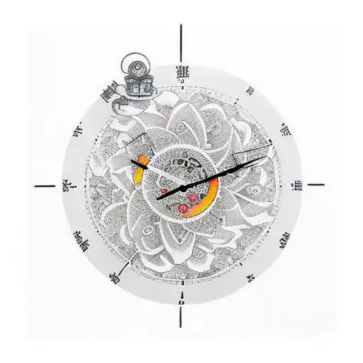 Japanese "Broken Clock With No Hands" Tattoo Idea BlackInk AI