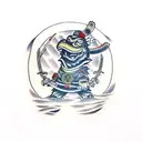 Samurai Elmo  tattoo design idea