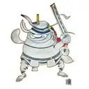 Samurai Elmo  tattoo design idea