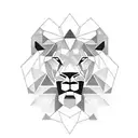 Incorporate geometric shapes into a lion design, utilizing negative space to create a striking tattoo tattoo design idea