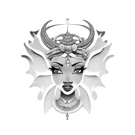 African goddess who is earthly and a Taurus tattoo design idea