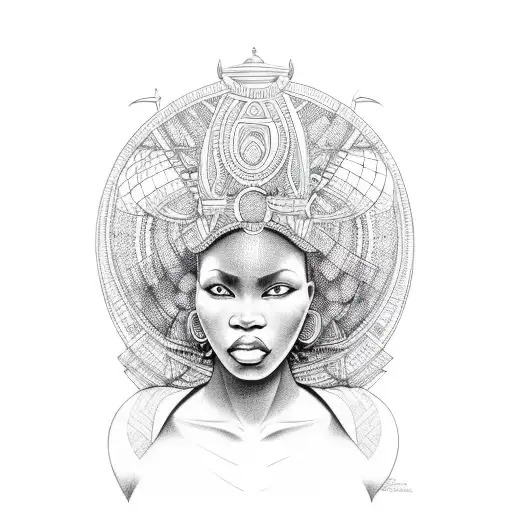 African goddess  tattoo design idea