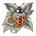 sunflower ladybug tattoo design idea