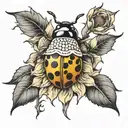 sunflower ladybug tattoo design idea