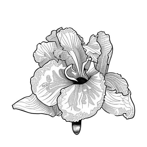 viola and Iris flowers tattoo design idea