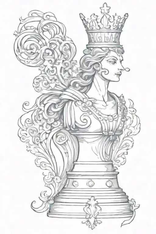 Queen Chess Piece tattoo design idea
