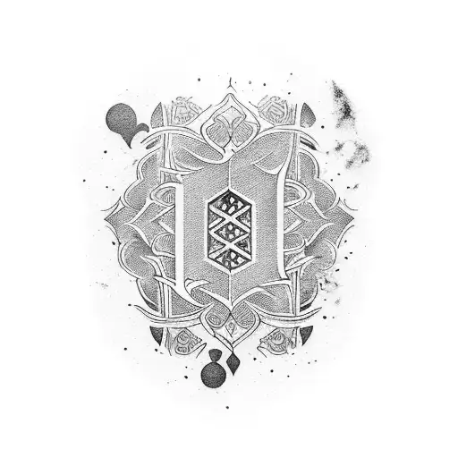 A men’s arm showing a half sleeve tattoo with Arabic lettering tattoo design idea