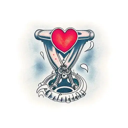 black hole with a heart (the organ) at the center tattoo design idea
