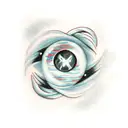black hole with a heart  tattoo design idea