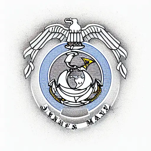 usa marine corps  tattoo design idea