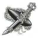 dagger and chains wrapped tattoo design idea