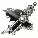 dagger and chains wrapped tattoo design idea