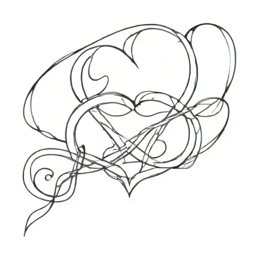 Tattoo in memory of son Garry and dad Garry Heart of cardiograms and infinity sign Not large tattoo design idea