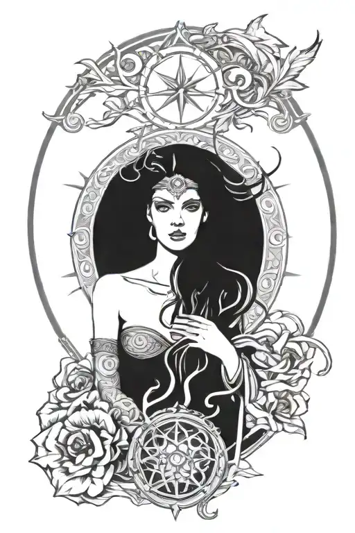 wiccan god and goddess tattoo design idea