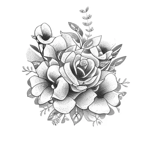 sable laser with flowers tattoo design idea