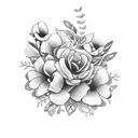 sable laser with flowers tattoo design idea