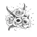 sable laser with flowers tattoo design idea