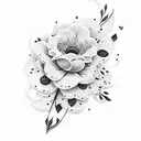sable laser with flowers tattoo design idea