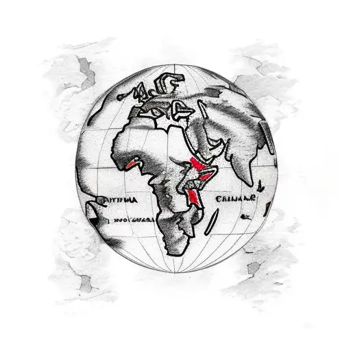 map of africa with a bull tattoo design idea