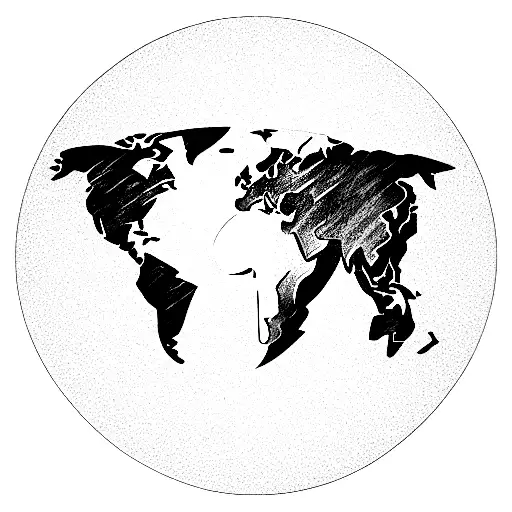 map of africa with a bull tattoo design idea