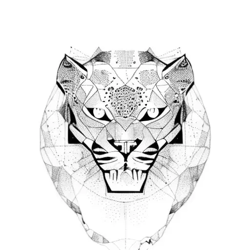 map of africa with panther inside tattoo design idea