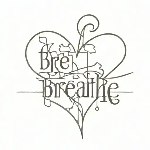 puzzle pieces forming a heart with the word breathe above it tattoo design idea