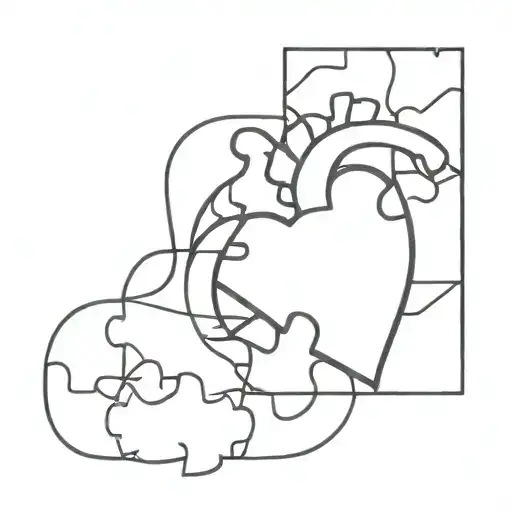 heart puzzle with one unfinished piece tattoo design idea