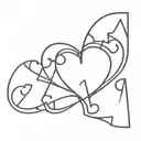 puzzle pieces forming a heart tattoo design idea
