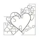 puzzle pieces forming a heart tattoo design idea