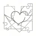 puzzle pieces forming a heart tattoo design idea