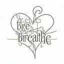 puzzle pieces forming a heart with the word breathe above it tattoo design idea