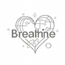 puzzle pieces forming a heart with the word breathe above it tattoo design idea