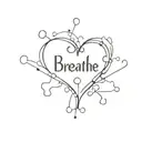 puzzle pieces forming a heart with the word breathe above it tattoo design idea