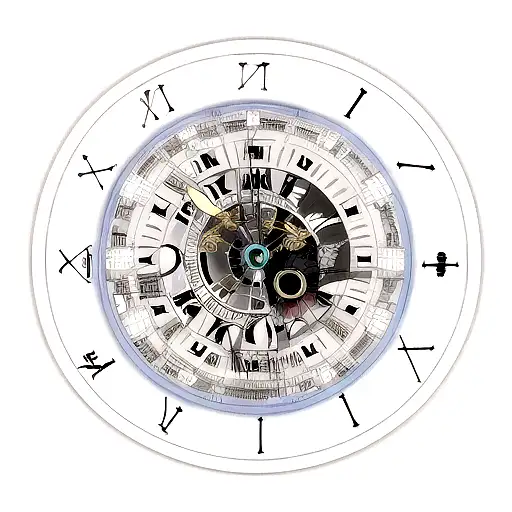 A modern and edgy interpretation of Kairos, the Greek God of Time, with a clock motif incorporated into the design tattoo design idea