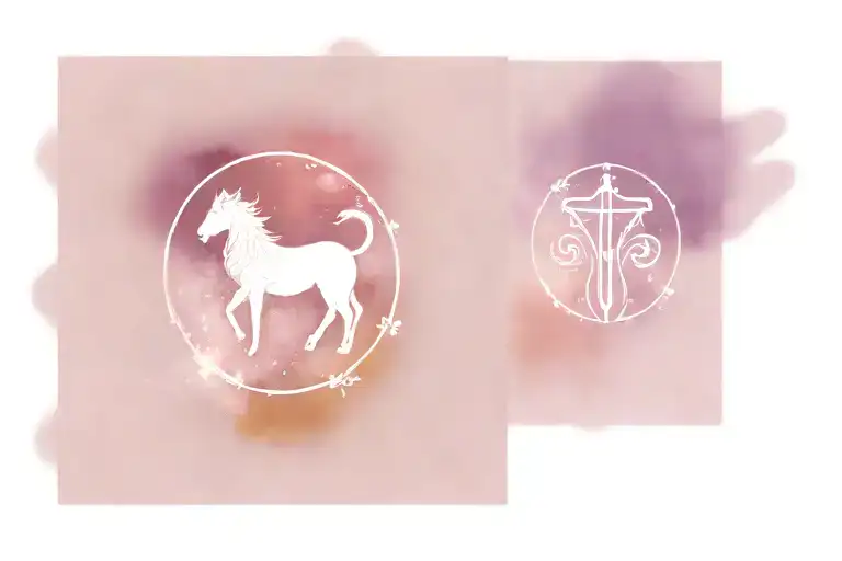 leo/libra symbols combined into one piece tattoo design idea