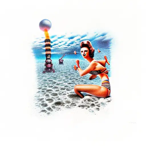 atomic bombing bikini atoll tattoo design idea