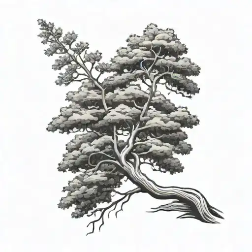 lebanese cedar tree tattoo design idea