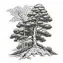 lebanese cedar tree tattoo design idea
