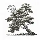 lebanese cedar tree tattoo design idea