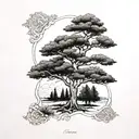 lebanese cedar tree tattoo design idea