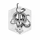 Snake  skull heart broken horoscope cancer holding a hreat blood  tattoo design idea